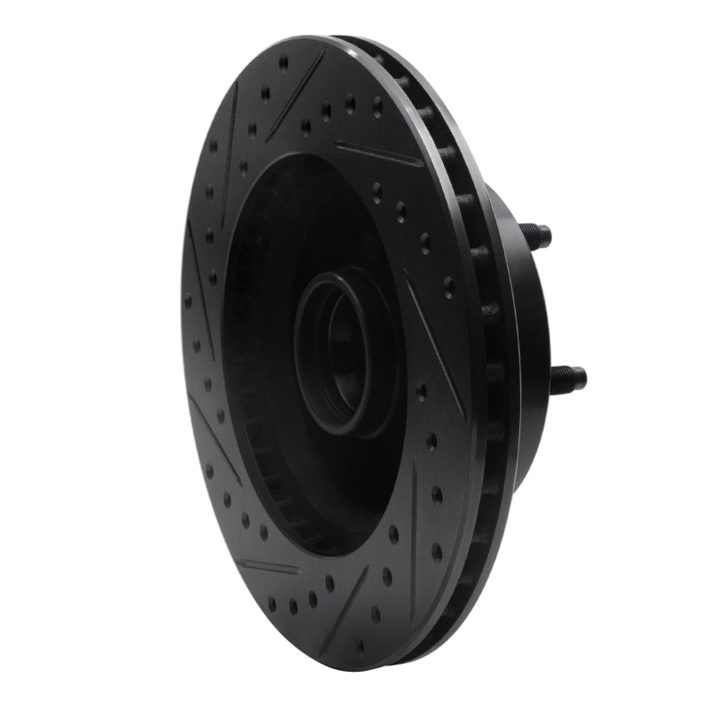 R1 Concepts R1 86-92 Jeep Cherokee Front Right Drilled & Slotted Black Brake Rotor