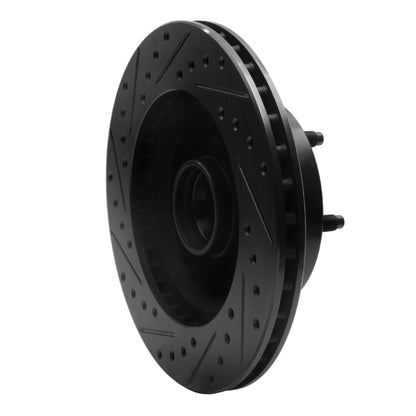 R1 Concepts R1 86-92 Jeep Cherokee Front Right Drilled & Slotted Black Brake Rotor