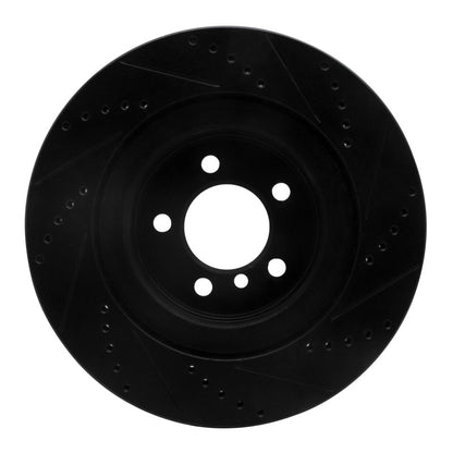 R1 Concepts R1 06-09 Land Rover Range Rover Front Left Drilled & Slotted Black Brake Rotor