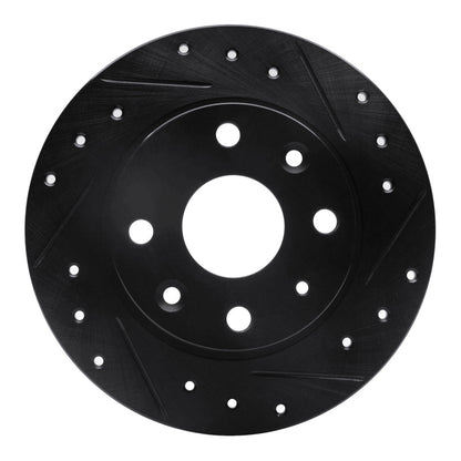 R1 Concepts R1 90-93 Mazda Miata Rear Right Drilled & Slotted Black Brake Rotor