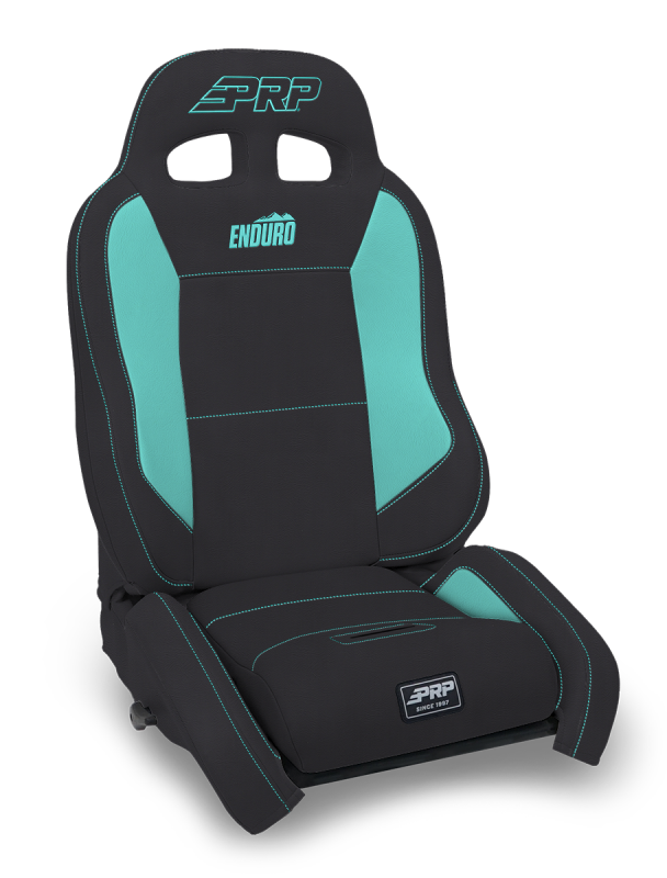 PRP Seats PRP EnduroCrawl Reclining Suspension Seat - Black/Teal Vinyl - Driver