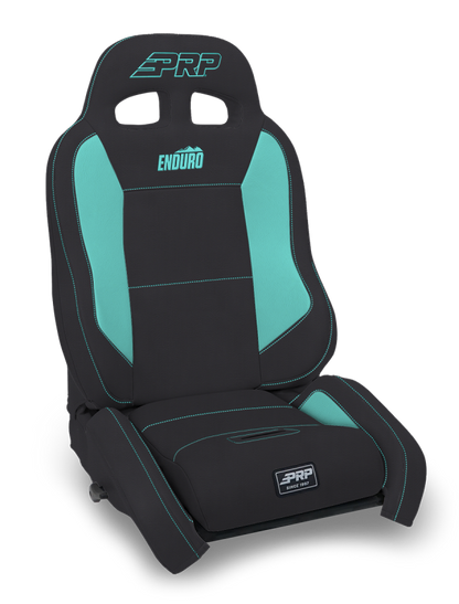 PRP Seats PRP EnduroCrawl Reclining Suspension Seat - Black/Teal Vinyl - Driver
