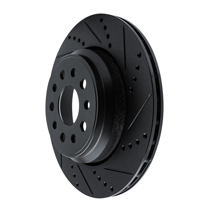 R1 Concepts R1 14-16 Maserati Ghibli Rear Right Drilled & Slotted Black Brake Rotor