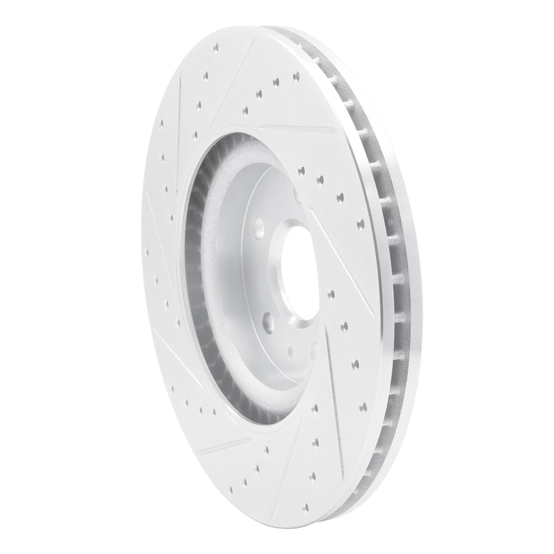 R1 Concepts R1 08-17 Cadillac CTS Front Right Drilled & Slotted Silver Brake Rotor