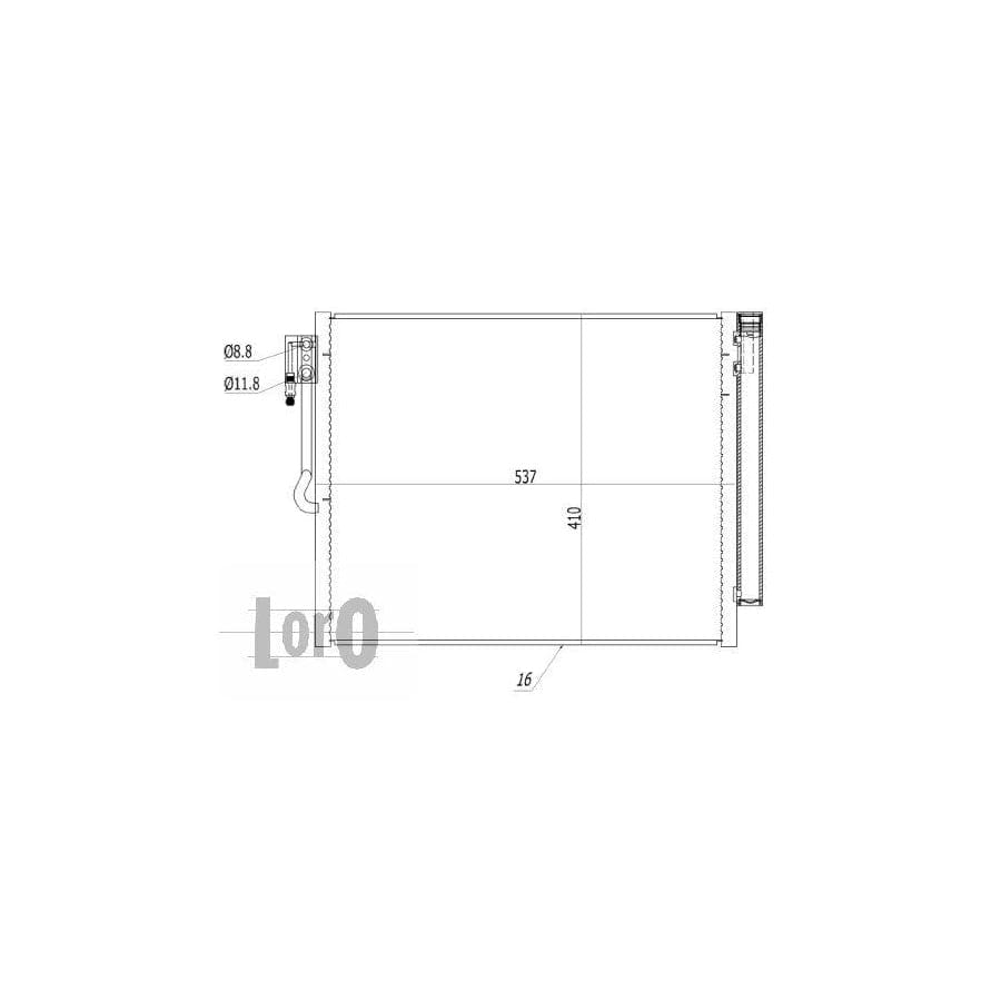 Abakus 0370160045 Air Conditioning Condenser for Opel Meriva B (S10)