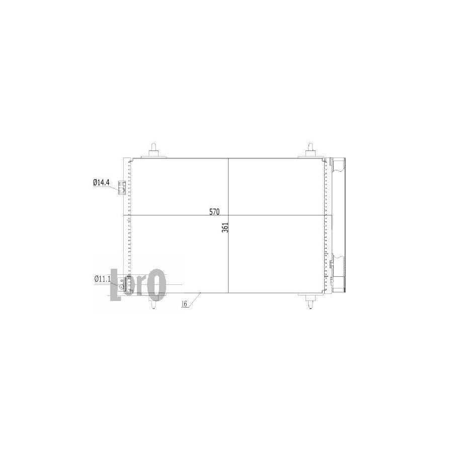 Abakus 0380160002 Air Conditioning Condenser for Peugeot 307 Hatchback (3A/C)
