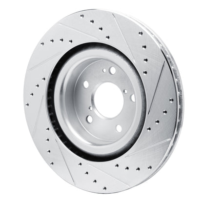 R1 Concepts R1 2022-2026 Acura MDX Front Left Drilled & Slotted Silver Brake Rotor