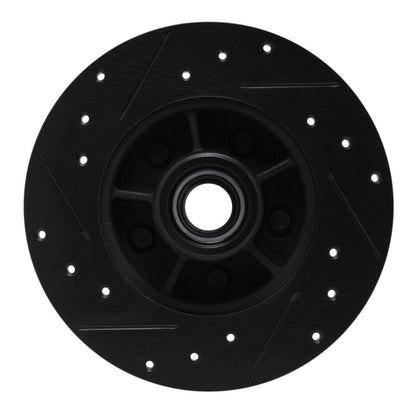 R1 Concepts R1 84-87 Pontiac Fiero Front Right Drilled & Slotted Black Brake Rotor
