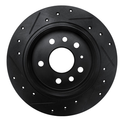 R1 Concepts R1 94-96 Saab 900 Rear Right Drilled & Slotted Black Brake Rotor