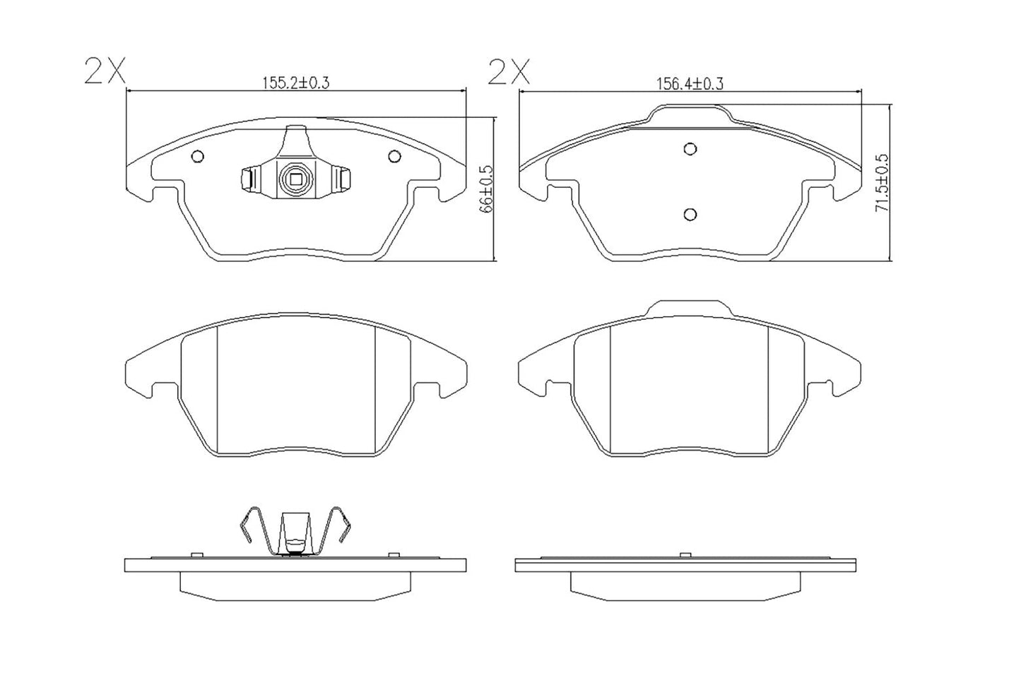 BOGAP P8210124 Brake Pad Set, Disc Brake