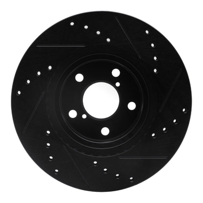 R1 Concepts R1 90-16 Saab 9-2X Front Left Drilled & Slotted Black Brake Rotor