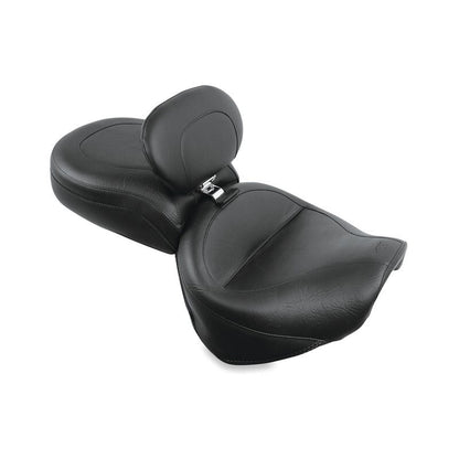 Mustang Motorcycle Mustang 99-15 Yamaha Road Star 1600, 1700 Wide Touring 2PC Seat w/Driver Backrest - Black