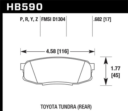 Hawk Performance Hawk 08-10 Toyota Land Cruiser / 07-10 Tundra Super Duty Street Rear Brake Pads