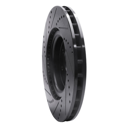 R1 Concepts R1 04-11 Cadillac CTS Front Right Drilled & Slotted Black Brake Rotor