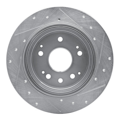 R1 Concepts R1 01-03 Acura CL Rear Left Drilled & Slotted Silver Brake Rotor