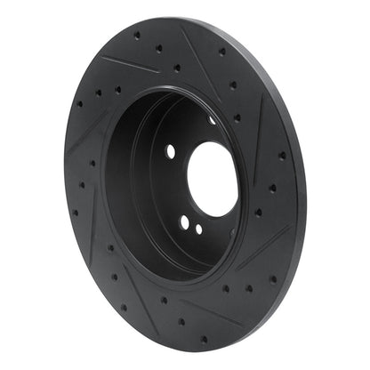 R1 Concepts R1 98-03 Mercedes-Benz E320 Rear Left Drilled & Slotted Black Brake Rotor