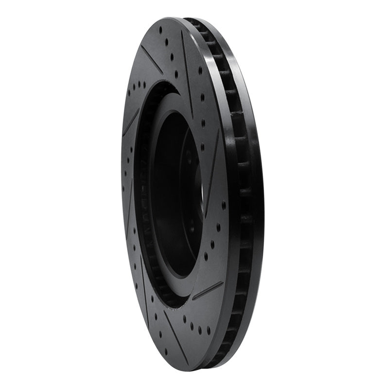 R1 Concepts R1 -24 Subaru Forester Front Left Drilled & Slotted Black Brake Rotor
