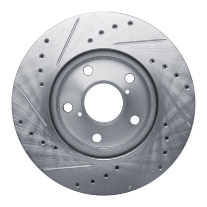 R1 Concepts R1 92-95 Toyota MR2 Front Right Drilled & Slotted Silver Brake Rotor