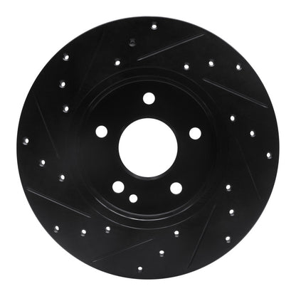 R1 Concepts R1 97-98 Mercedes-Benz C230 Front Right Drilled & Slotted Black Brake Rotor