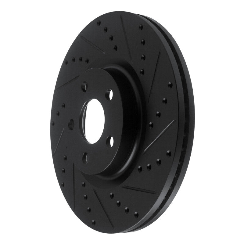 R1 Concepts R1 17-20 Lincoln MKZ Front Right Drilled & Slotted Black Brake Rotor