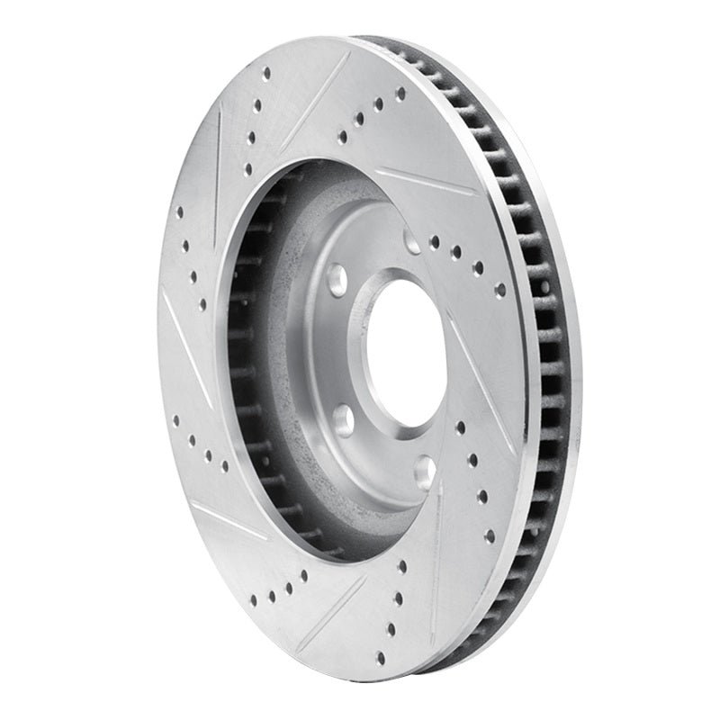 R1 Concepts R1 97-05 Buick Riviera Front Right Drilled & Slotted Silver Brake Rotor