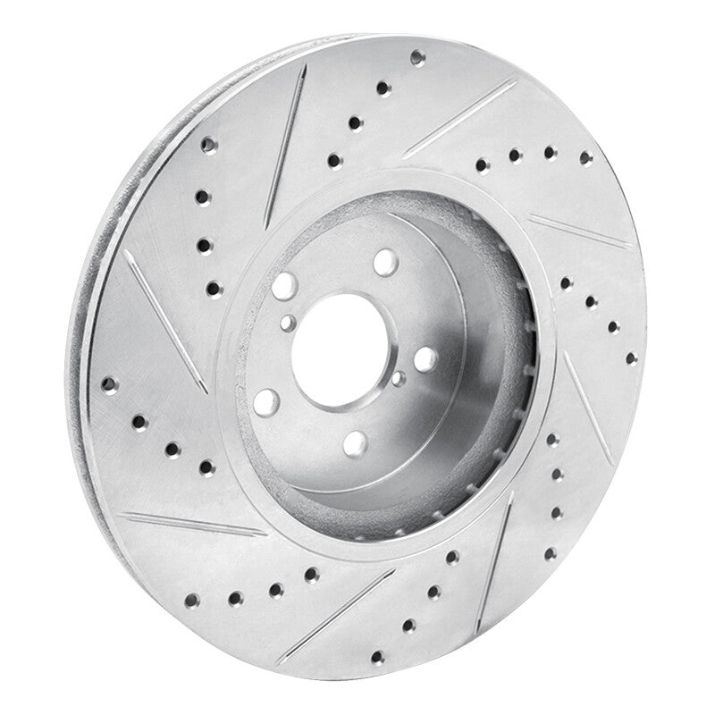 R1 Concepts R1 05-18 Subaru Outback Front Right Drilled & Slotted Silver Brake Rotor