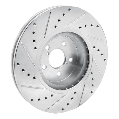 R1 Concepts R1 05-18 Subaru Outback Front Right Drilled & Slotted Silver Brake Rotor
