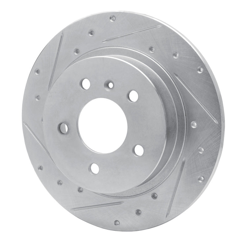 R1 Concepts R1 06-11 Buick Lucerne Rear Left Drilled & Slotted Silver Brake Rotor