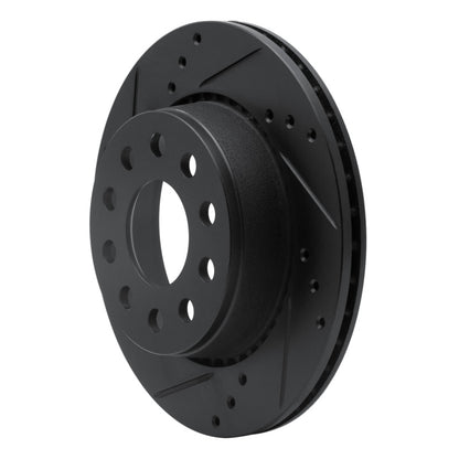 R1 Concepts R1 90-97 Audi S4 Rear Left Drilled & Slotted Black Brake Rotor