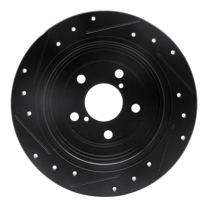 R1 Concepts R1 90-08 Saab 9-2X Rear Right Drilled & Slotted Black Brake Rotor