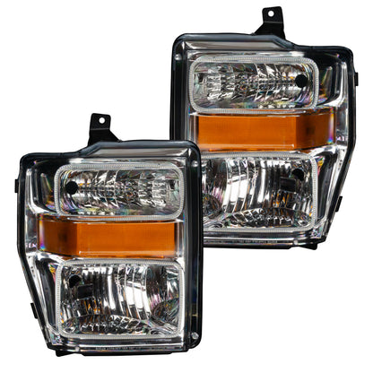 ORACLE Lighting Oracle 08-10 Ford F250/350 Pre-Assembled Halo Headlights- Chrome Housing - w/o Controller