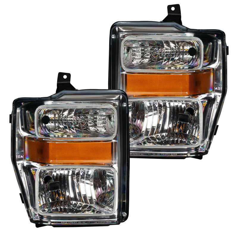 ORACLE Lighting Oracle 08-10 Ford F250 Pre-Assembled Halo Headlights - Chrome Housing - w/ 2.0 Controller