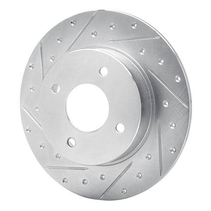 R1 Concepts R1 04-06 Nissan Sentra Rear Left Drilled & Slotted Silver Brake Rotor