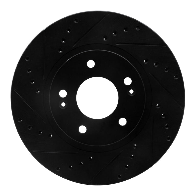 R1 Concepts R1 01-06 Hyundai Santa Fe Front Left Drilled & Slotted Black Brake Rotor