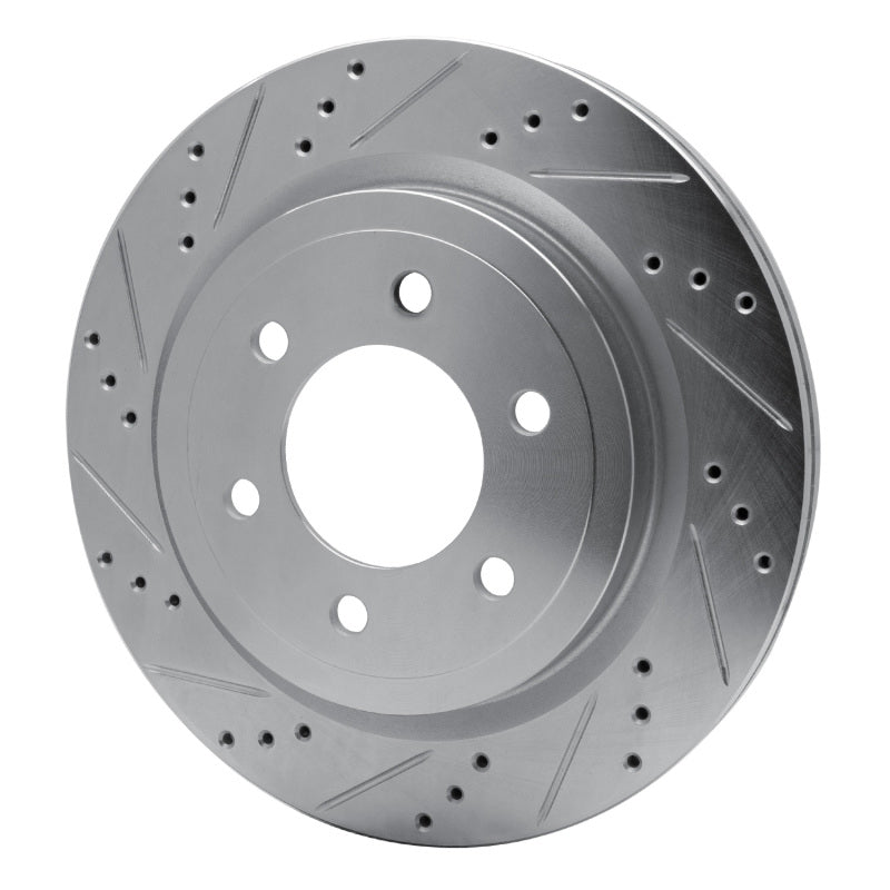 R1 Concepts R1 18-21 Ford F-150 4WD Rear Left Drilled & Slotted Silver Brake Rotor