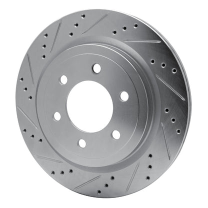 R1 Concepts R1 18-21 Ford F-150 4WD Rear Left Drilled & Slotted Silver Brake Rotor
