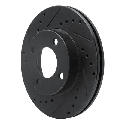 R1 Concepts R1 90-91 Audi 90 Quattro Front Left Drilled & Slotted Black Brake Rotor