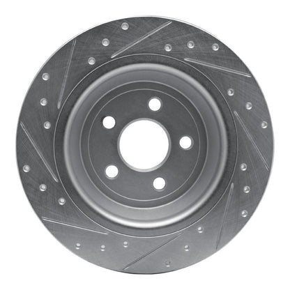 R1 Concepts R1 15-24 Ford Fusion Rear Right Drilled & Slotted Silver Brake Rotor