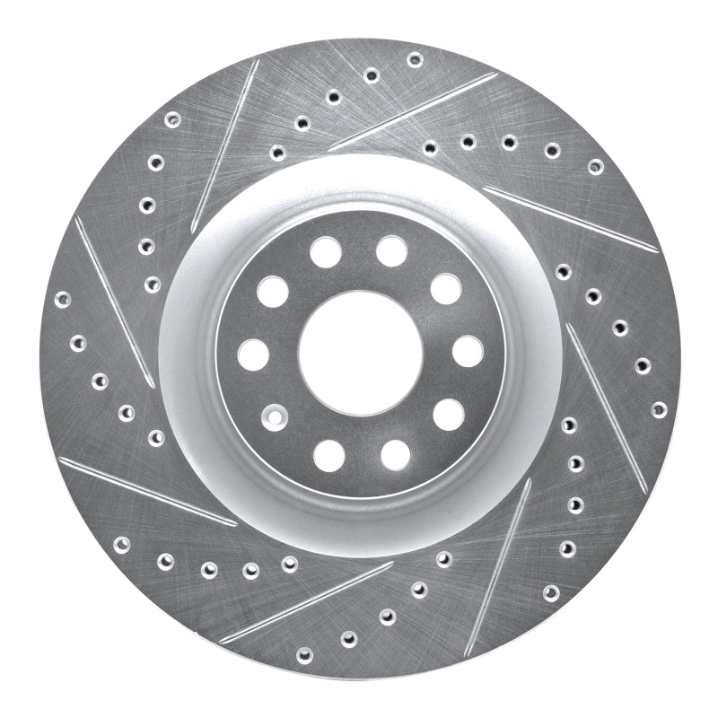 R1 Concepts R1 06-13 Audi S3 (Mexico) Front Left Drilled & Slotted Silver Brake Rotor