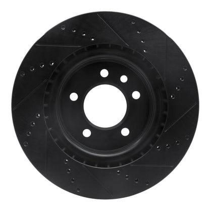 R1 Concepts R1 18-20 Land Rover Range Rover Sport Rear Left Drilled & Slotted Black Brake Rotor