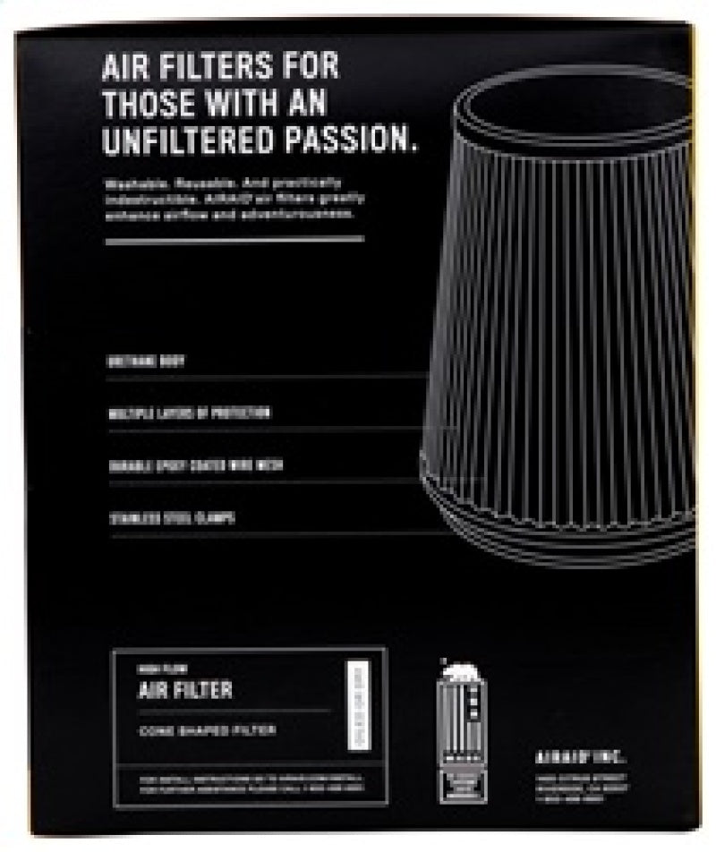 Airaid Universal Air Filter - Cone 6in Flange x 7-1/4in B x 5in T x 9in H - Synthamax