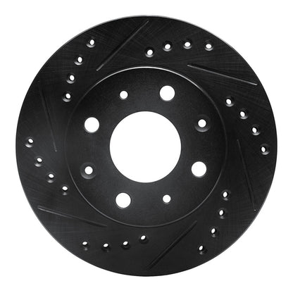 R1 Concepts R1 82-83 Honda Accord Hatchback Front Left Drilled & Slotted Black Brake Rotor