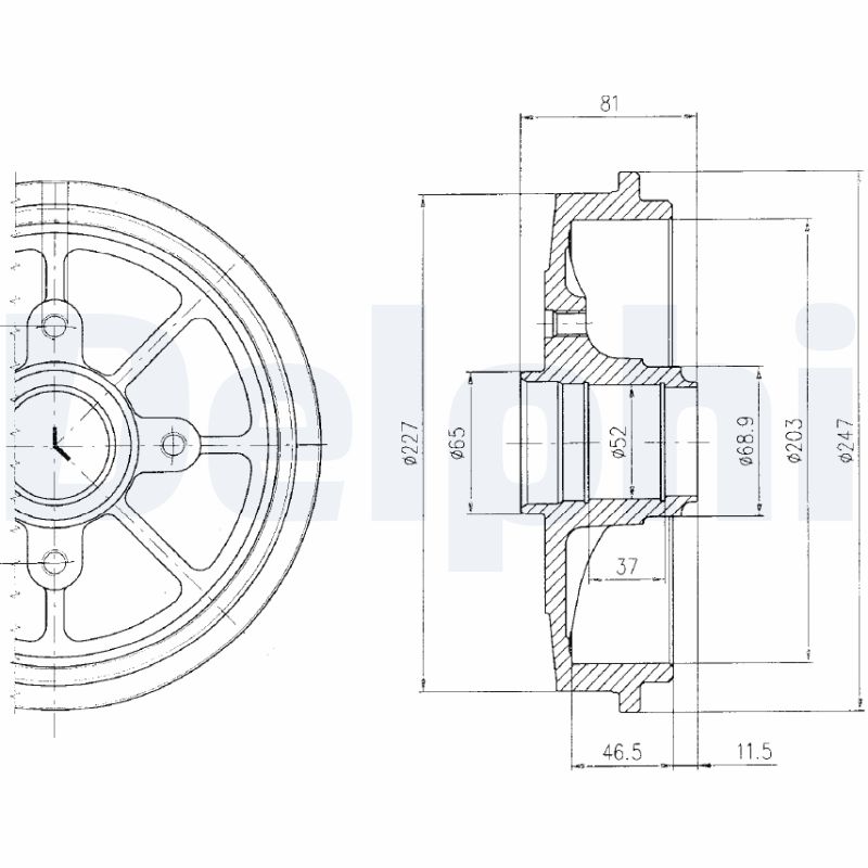 DELPHI BF393 Brake Drum