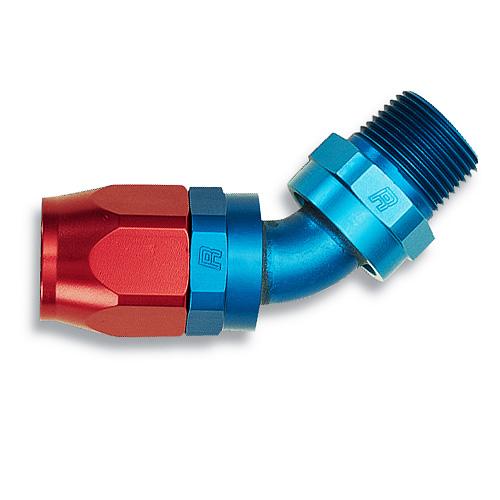Russell Performance -8 AN Red/Blue 90 Degree Full Flow Swivel Pipe Thread Hose End (With 1/2in NPT)