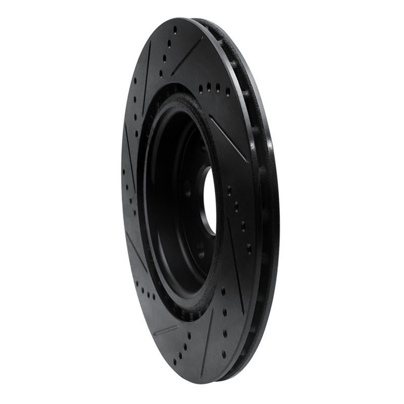 R1 Concepts R1 2017-2020 Jaguar I-Pace Rear Right Drilled & Slotted Black Brake Rotor