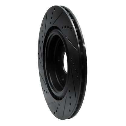 R1 Concepts R1 2017-2020 Jaguar I-Pace Rear Right Drilled & Slotted Black Brake Rotor