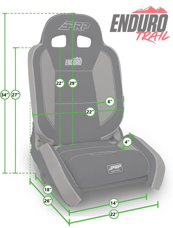 PRP Seats PRP EnduroTrail Reclining Suspension Seat - Black Suede - Passenger