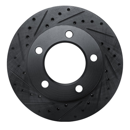 R1 Concepts R1 94-96 Ford F-150 4WD Front Left Drilled & Slotted Black Brake Rotor