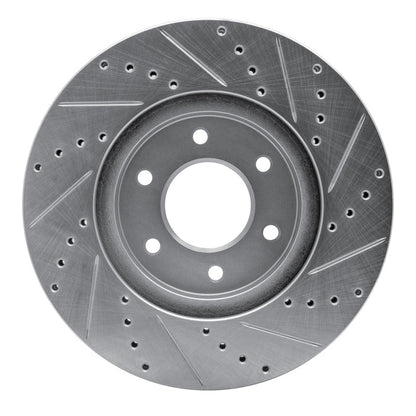 R1 Concepts R1 06-09 Chevrolet Trailblazer Front Left Drilled & Slotted Silver Brake Rotor
