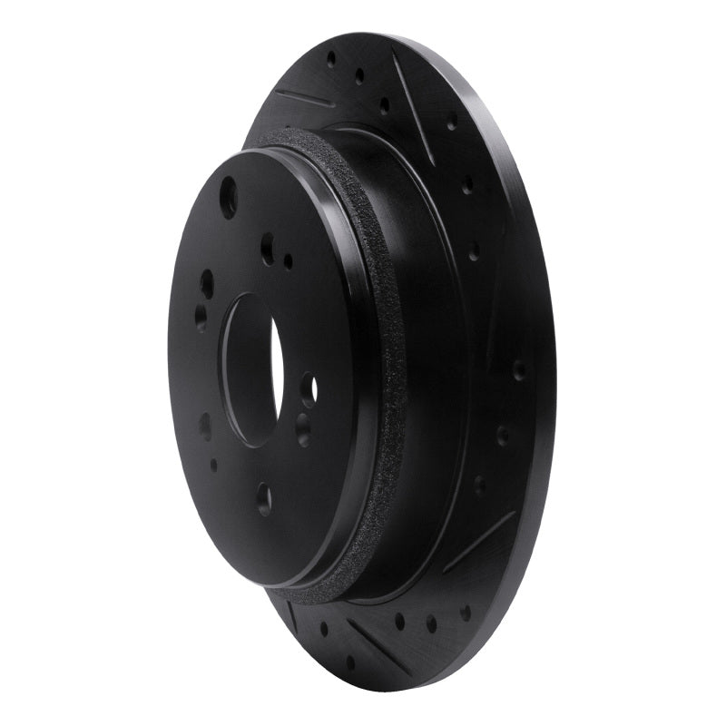 R1 Concepts R1 05-10 Honda Odyssey Rear Right Drilled & Slotted Black Brake Rotor